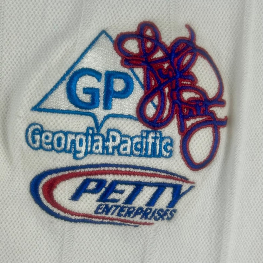 Vintage‎ 90s Richard Petty Nascar Georgia Pacific Polo Shirt Men Large White - Picture 5 of 7